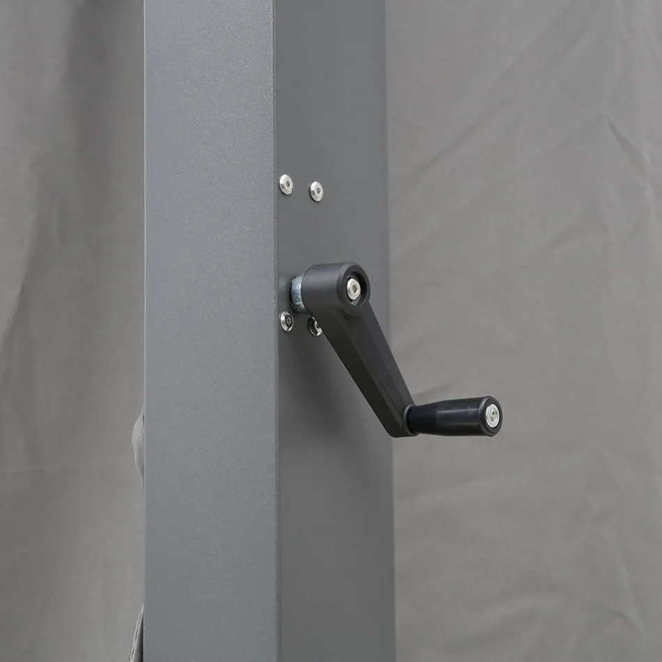 Pegola 3x4 mt in Anthracite Painted Aluminium with Crank - Levante Viadurini