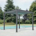 Pergola 3x4 mt in Anthracite Painted Aluminium with Crank - Levante