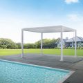 White Aluminum Pergola with Adjustable Roof - Vitta