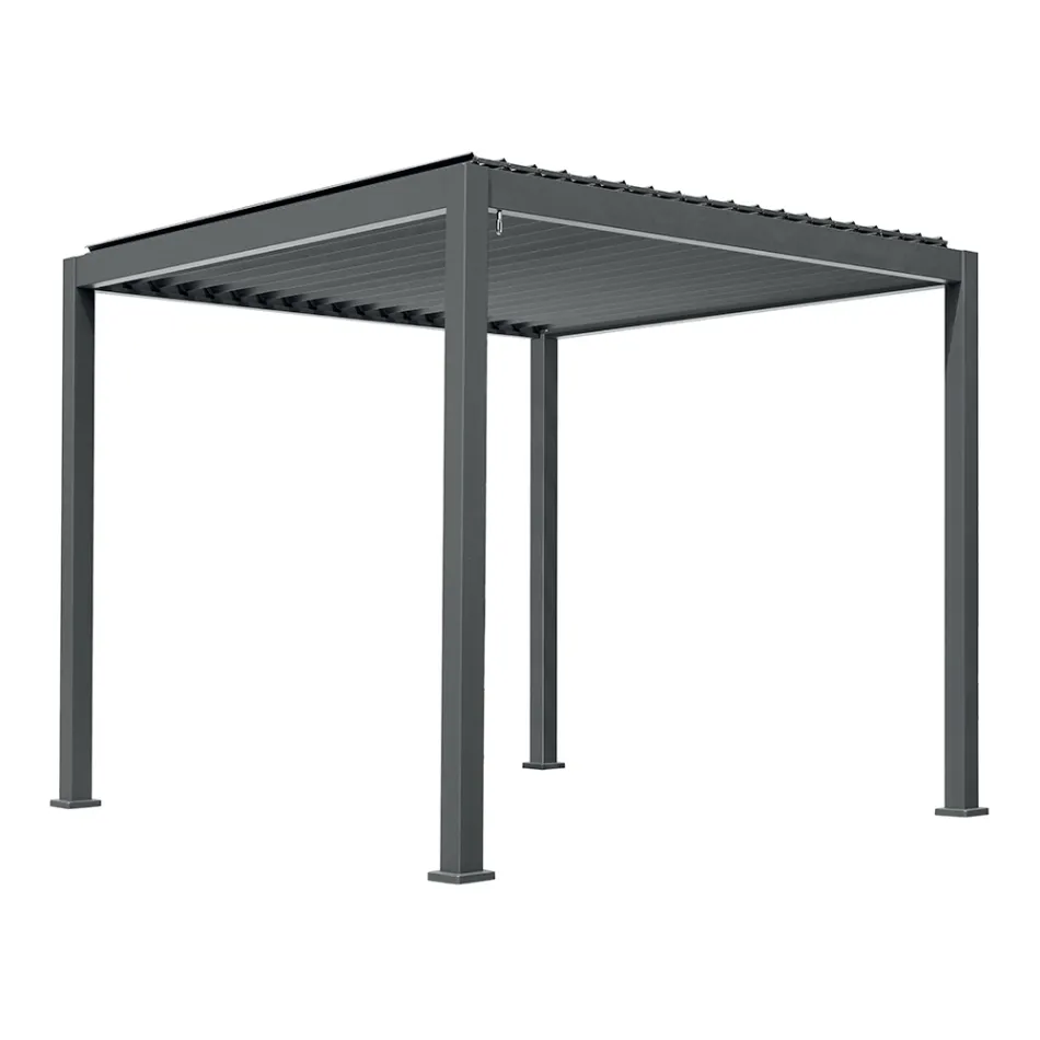 Aluminium Pergola with Adjustable Roof by Crank - Eolo Viadurini