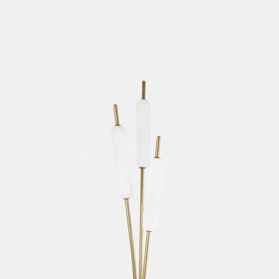 3 Lights Floor Lamp in Brass and Glass Modern Elegant Design - Typha by Il Fanale Viadurini