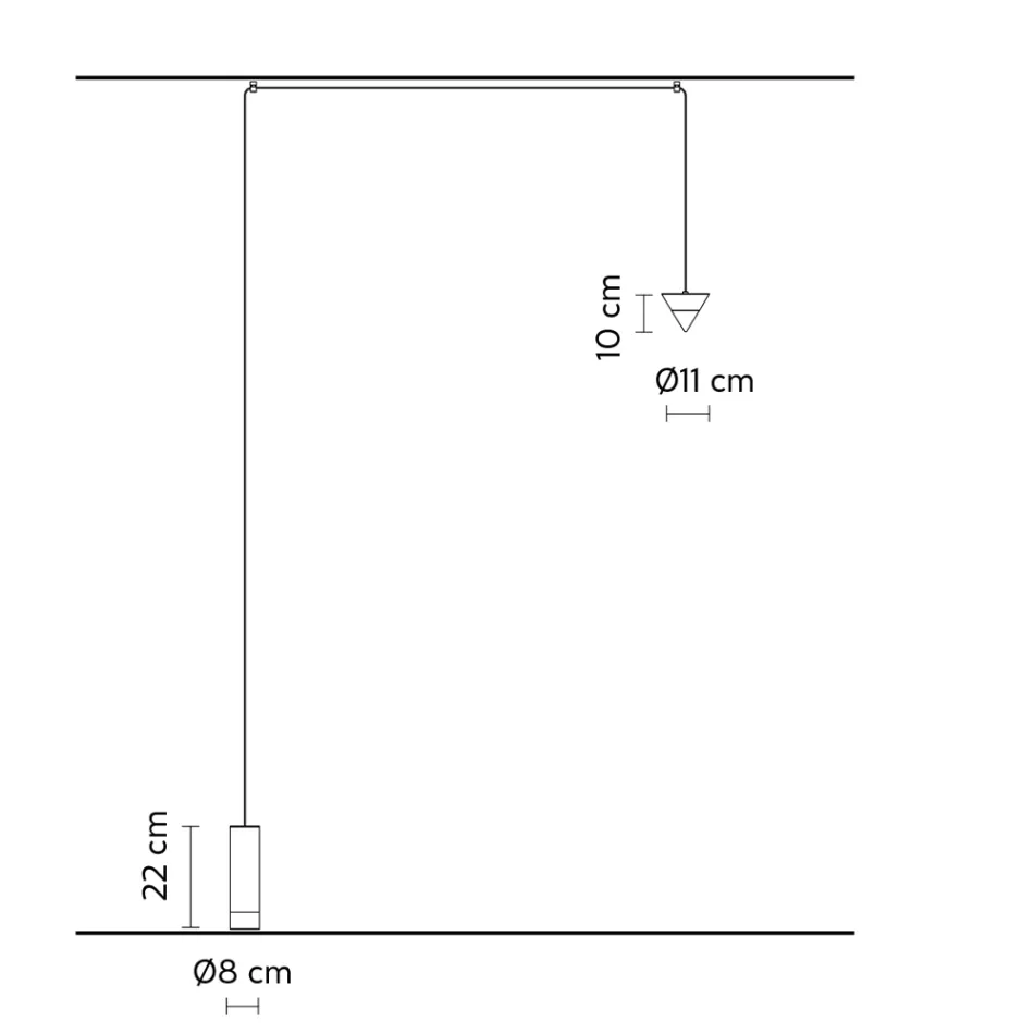Wire Floor Lamp in Black Aluminium and Cone Great Minimal Design - Mercado Viadurini