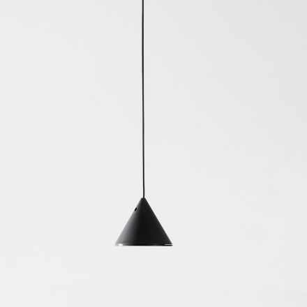 Wire Floor Lamp in Black Aluminium and Small Cone Minimal Design - Mercado Viadurini