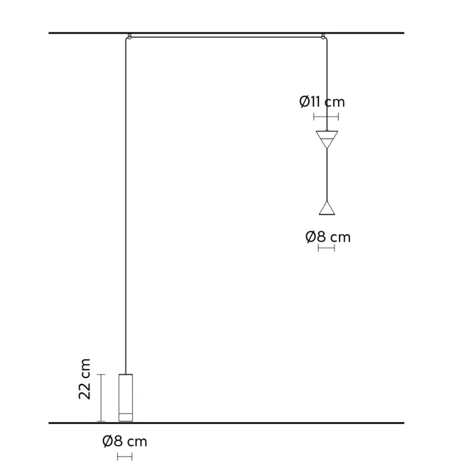Floor Lamp in Black Aluminium and Double Cone Minimal Design - Mercado Viadurini
