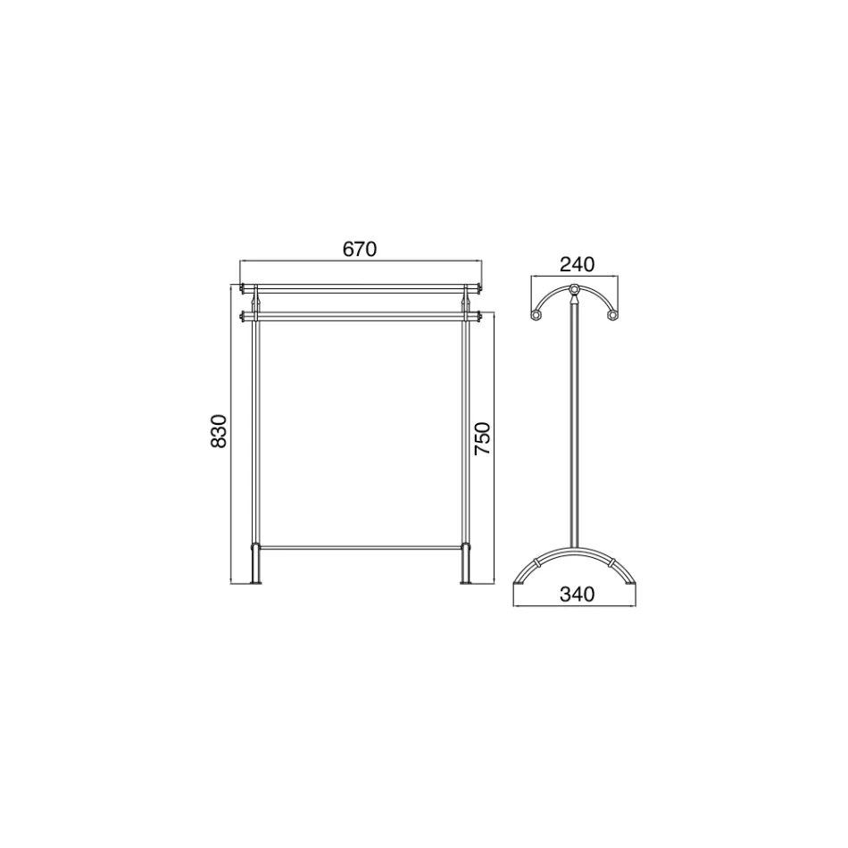 Vintage Brass Bath Towel Hanging Stand Made in Italy - Aristide Viadurini