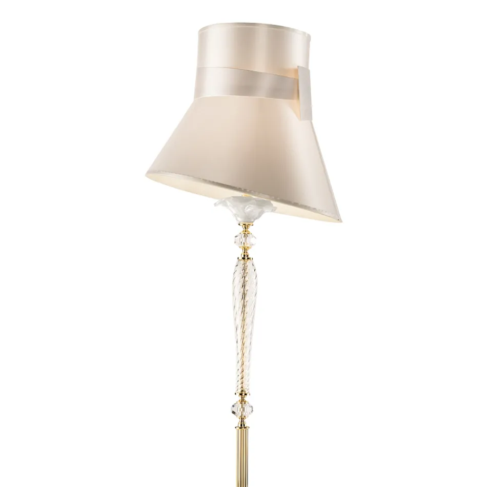 Classic Floor Lamp with Blown Glass Lampshade Floral Decorations - Bluminda Viadurini