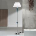 Classic floor lamp in metal and glass with fabric lampshade - Oliver