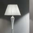 Classic Floor Lamp in Handmade Rigaton Glass and Gold Metal - Fievole Viadurini