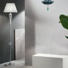 Classic Floor Lamp in Handmade Rigaton Glass and Gold Metal - Fievole Viadurini