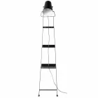 Lounge Floor Lamp in White or Matt Black Metal with Shelves - Butler Viadurini