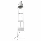 Lounge Floor Lamp in White or Matt Black Metal with Shelves - Butler Viadurini