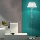 Classic Design Floor Lamp in Chrome, Crystal and Brilliant Metal - Sisifo Viadurini
