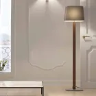 Modern Design Floor Lamp in Metal with Fabric Lampshade Made in Italy - Jump Viadurini