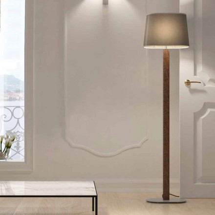 Modern Design Floor Lamp in Metal with Fabric Lampshade Made in Italy - Jump Viadurini