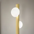 Aluminium Floor Lamp with White Blown Glass Light - Alma Viadurini