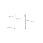 Alma Floor Lamp in Aluminium and White Blown Glass Light Viadurini