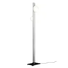 Alma Floor Lamp in Aluminium and White Blown Glass Light Viadurini