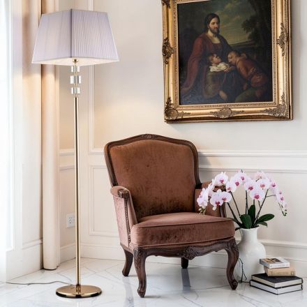 Crystal Floor Lamp with Made in Italy Lampshade - Innsbruck Viadurini