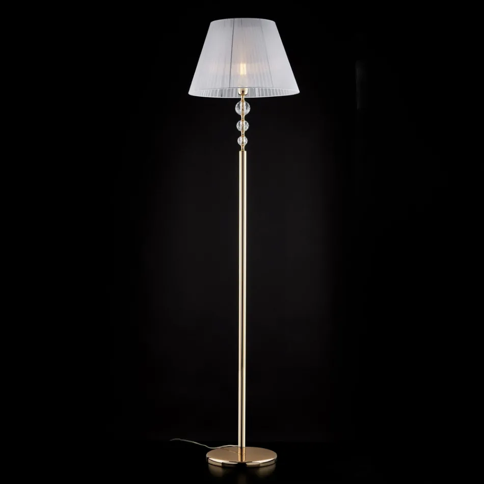 Crystal Floor Lamp with Made in Italy Lampshade for Interior Decor - Madrid Viadurini