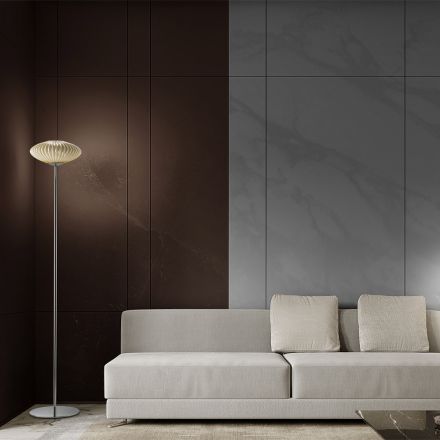 Ribbed and Hand Blown Venetian Glass Floor Lamp - Dafne Viadurini