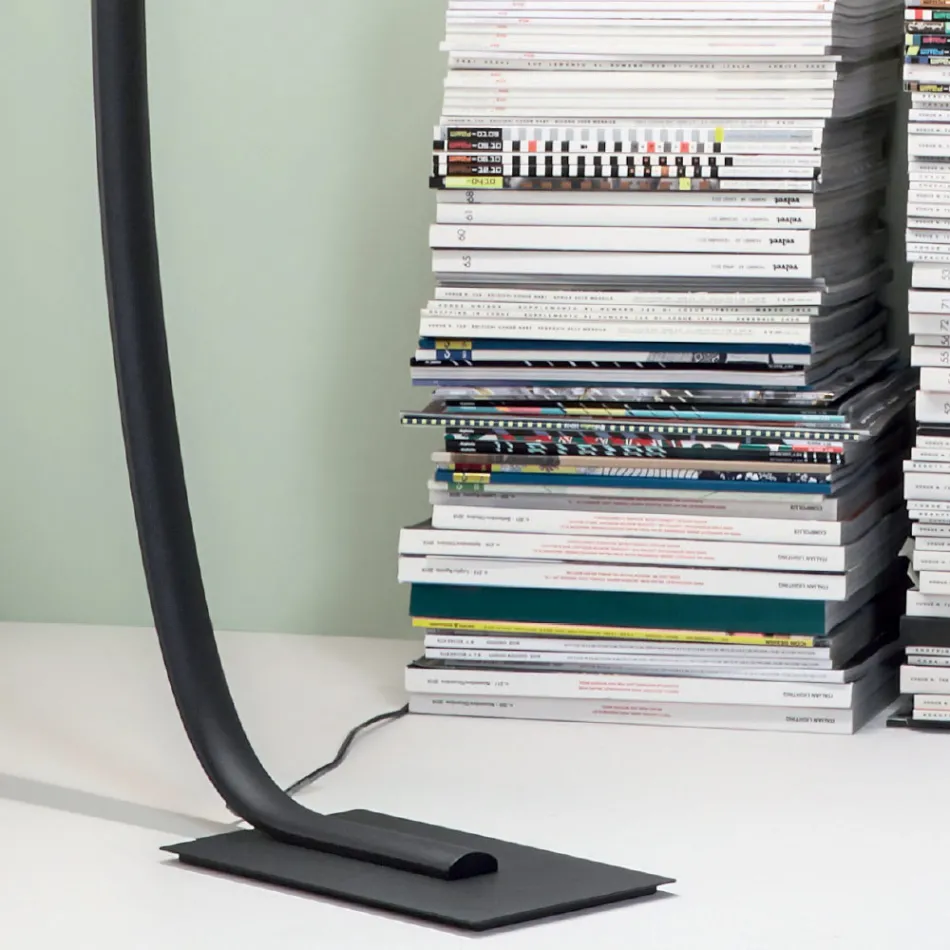 Modern Dimmable LED Floor Lamp in Black, Gold or White Metal - Gondola Viadurini