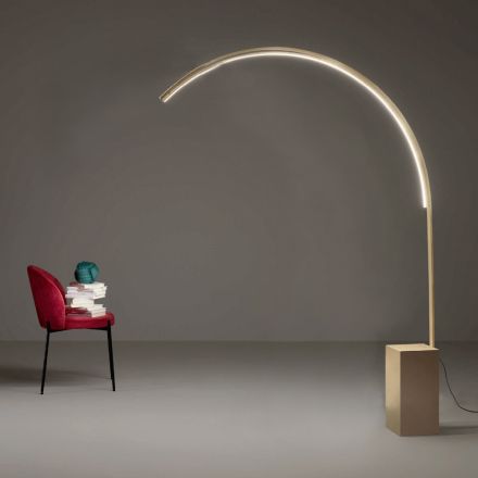 Modern Floor Lamp with Dimmable LED Light in Painted Metal - Picea Viadurini