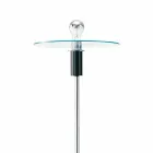 Modern floor lamp with chromed structure and glass plate Made in Italy - Saturno Viadurini