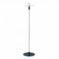 Modern floor lamp with chromed structure and glass plate Made in Italy - Saturno