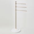 Vintage Towel Stand with 3 Arms in Brass and Ceramic - Lyon