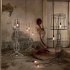 Lounge Floor Lamp 3 Lights in White or Natural Metal Minimal Style - Styling Viadurini