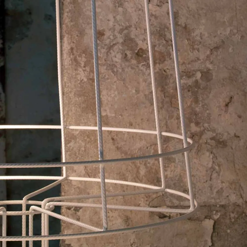 Lounge Floor Lamp 3 Lights in White or Natural Metal Minimal Style - Styling Viadurini