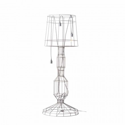 Lounge Floor Lamp 3 Lights in White or Natural Metal Minimal Style - Styling Viadurini