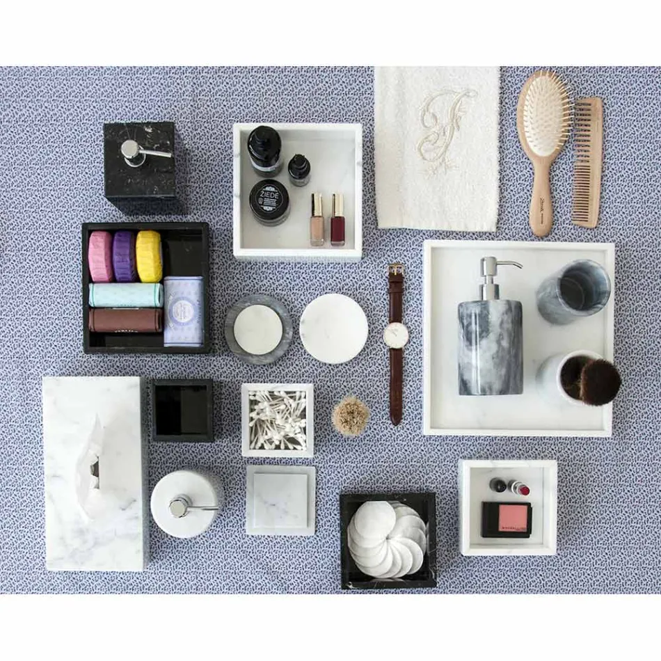 White Carrara Marble Soap Dish Made in Italy - Sismo Viadurini