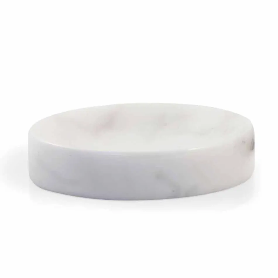 White Carrara Marble Soap Dish Made in Italy - Sismo Viadurini