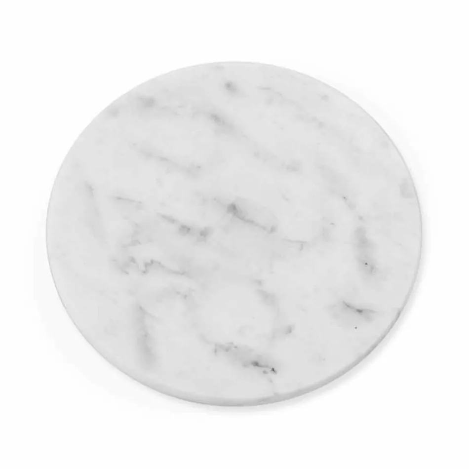 Round Cheese Plate in White or Black Marble Made in Italy - Kirby Viadurini