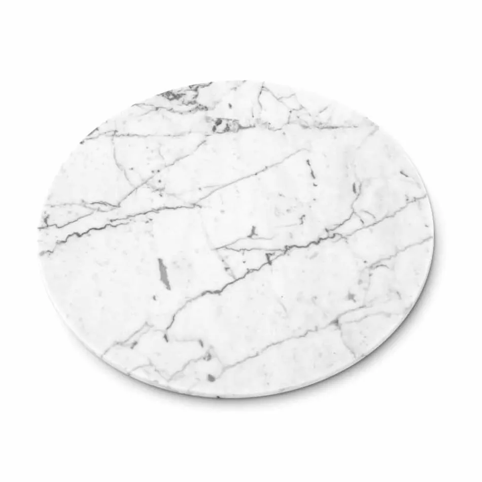 Round Cheese Plate in White or Black Marble Made in Italy - Kirby Viadurini