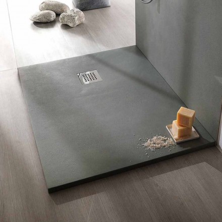 Shower Tray 100x70 Modern Design in White or Grey - Cupio Concrete Effect Viadurini
