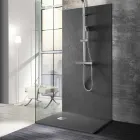 Shower Tray 100x80 in Resin Stone Effect Finish Modern Design - Domio Viadurini