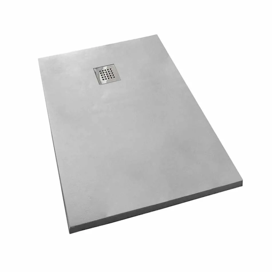 Shower Tray 140x70 cm in White or Grey - Cupio Concrete Effect Resin Viadurini