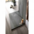 Shower Tray 140x80 in Resin Concrete Finish with Steel Grid - Cupio