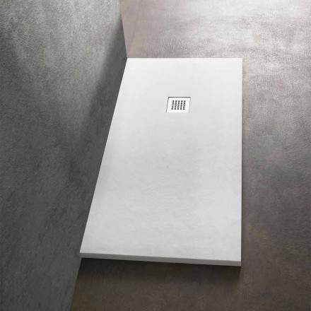 Modern Shower Tray 160x70 in Resin Stone Effect Finish - Domio Viadurini