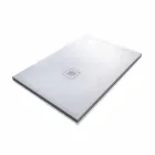 Modern Shower Tray 120x80 in Resin Effect Stone and Steel - Domio Viadurini