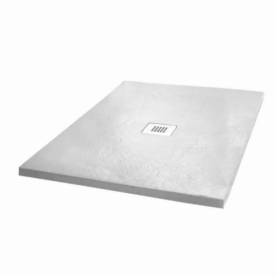 Modern Shower Tray 90x70 in White Resin Slate Effect - Sommo Viadurini
