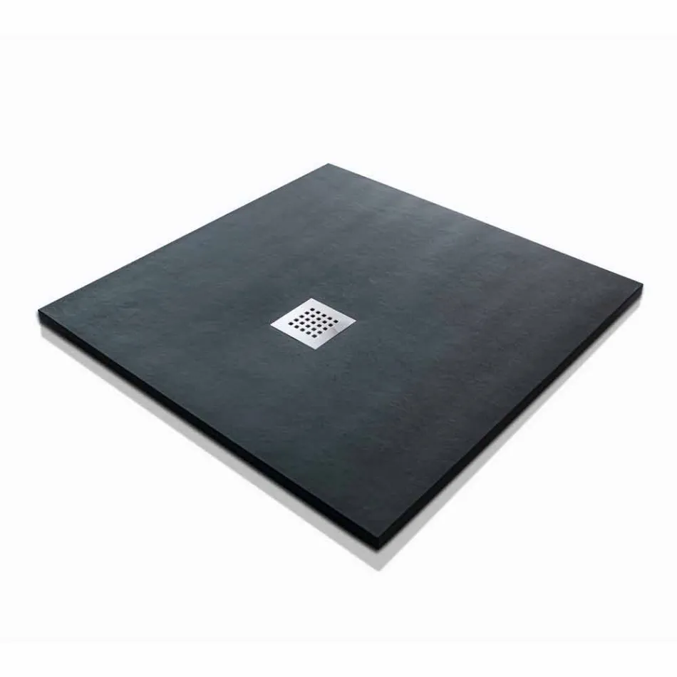 Modern Square Shower Tray 90x90 in Stone Effect Resin - Domio Viadurini