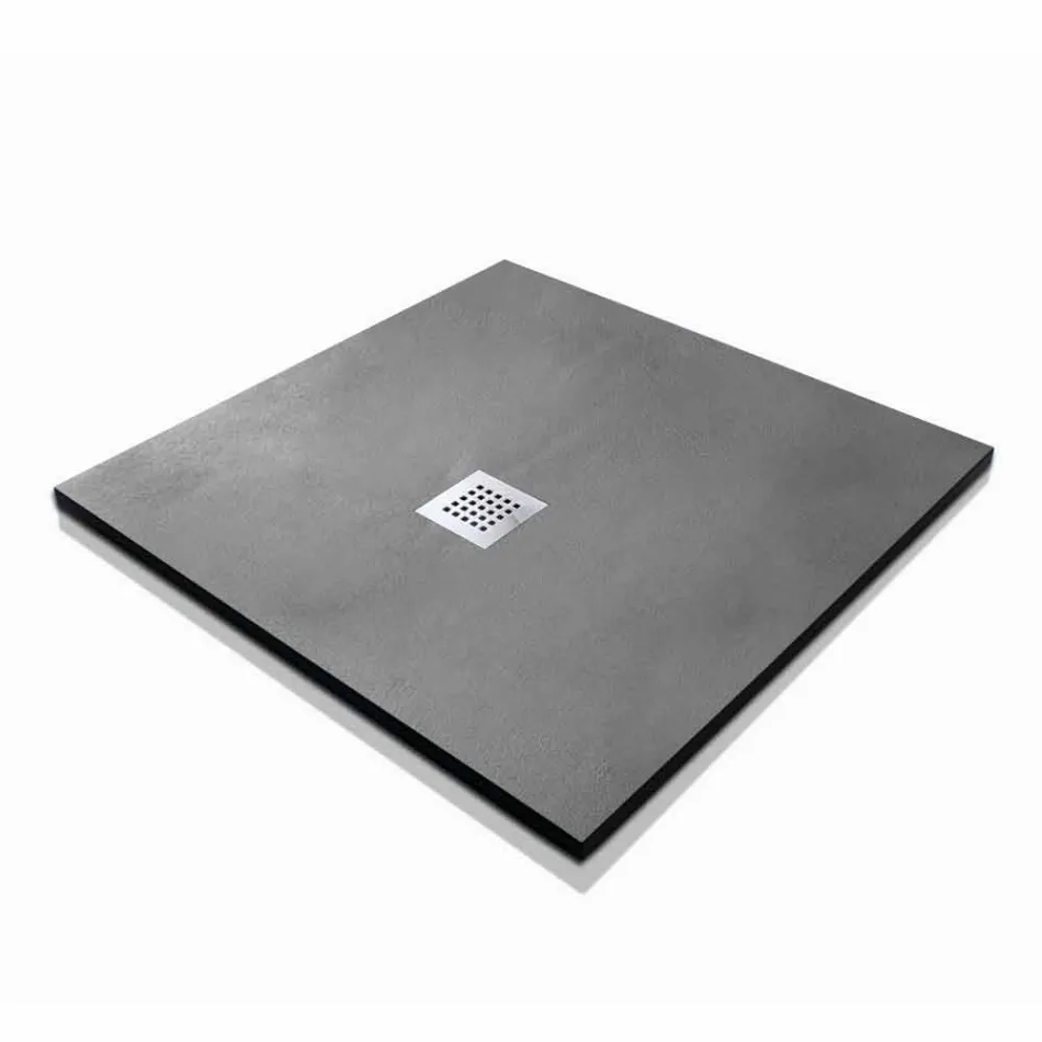 Square Shower Tray 80x80 in Resin Concrete Effect Modern Design - Cupio Viadurini