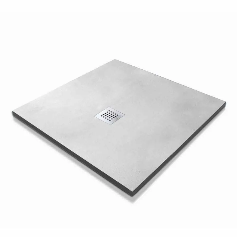 Square Shower Tray 80x80 in Resin Concrete Effect Modern Design - Cupio Viadurini