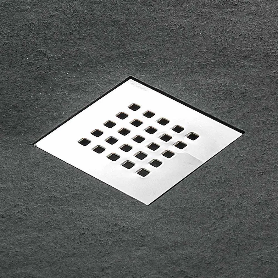 Square Shower Tray 80x80 in Resin with Modern Stone Effect Finish - Domio Viadurini