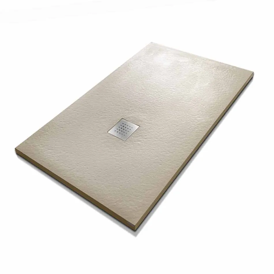Rectangular Shower Tray 140x90 in Resin Stone Effect Finish - Domio Viadurini