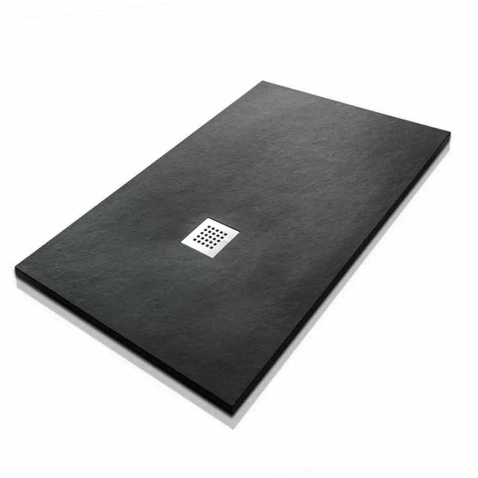 Rectangular Shower Tray 140x90 in Resin Stone Effect Finish - Domio Viadurini