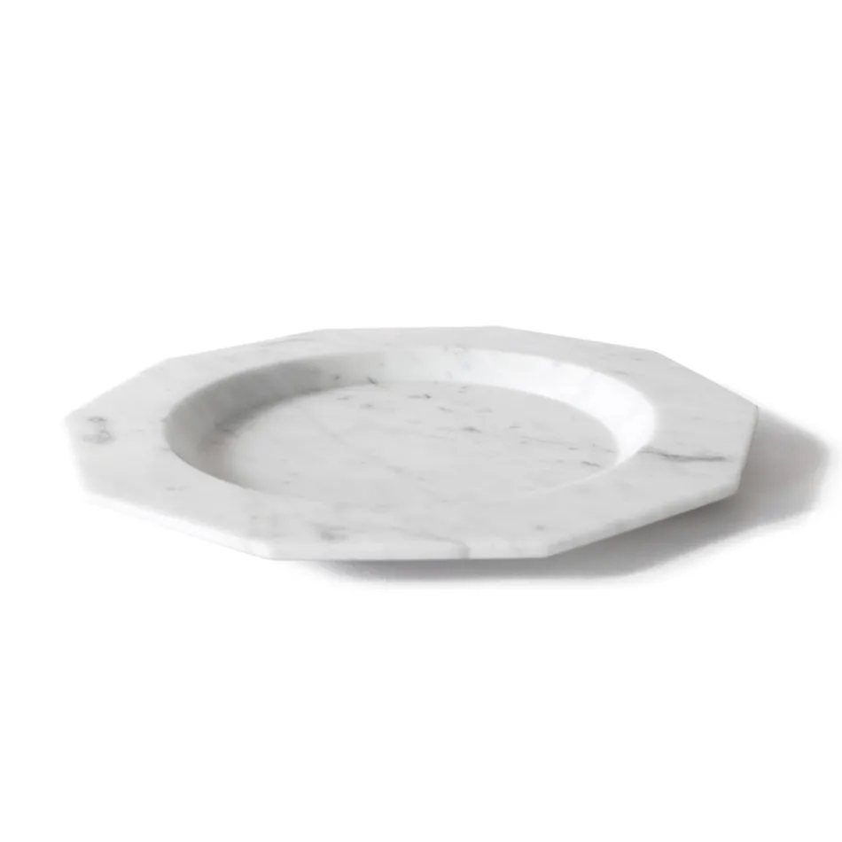 Flat Plate in Satin Marble Various Finishes Italian Luxury Design - Rhodium Viadurini